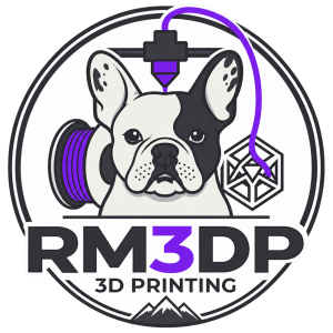 RM3DP 3D Printing — French bulldog and 3D printer logo